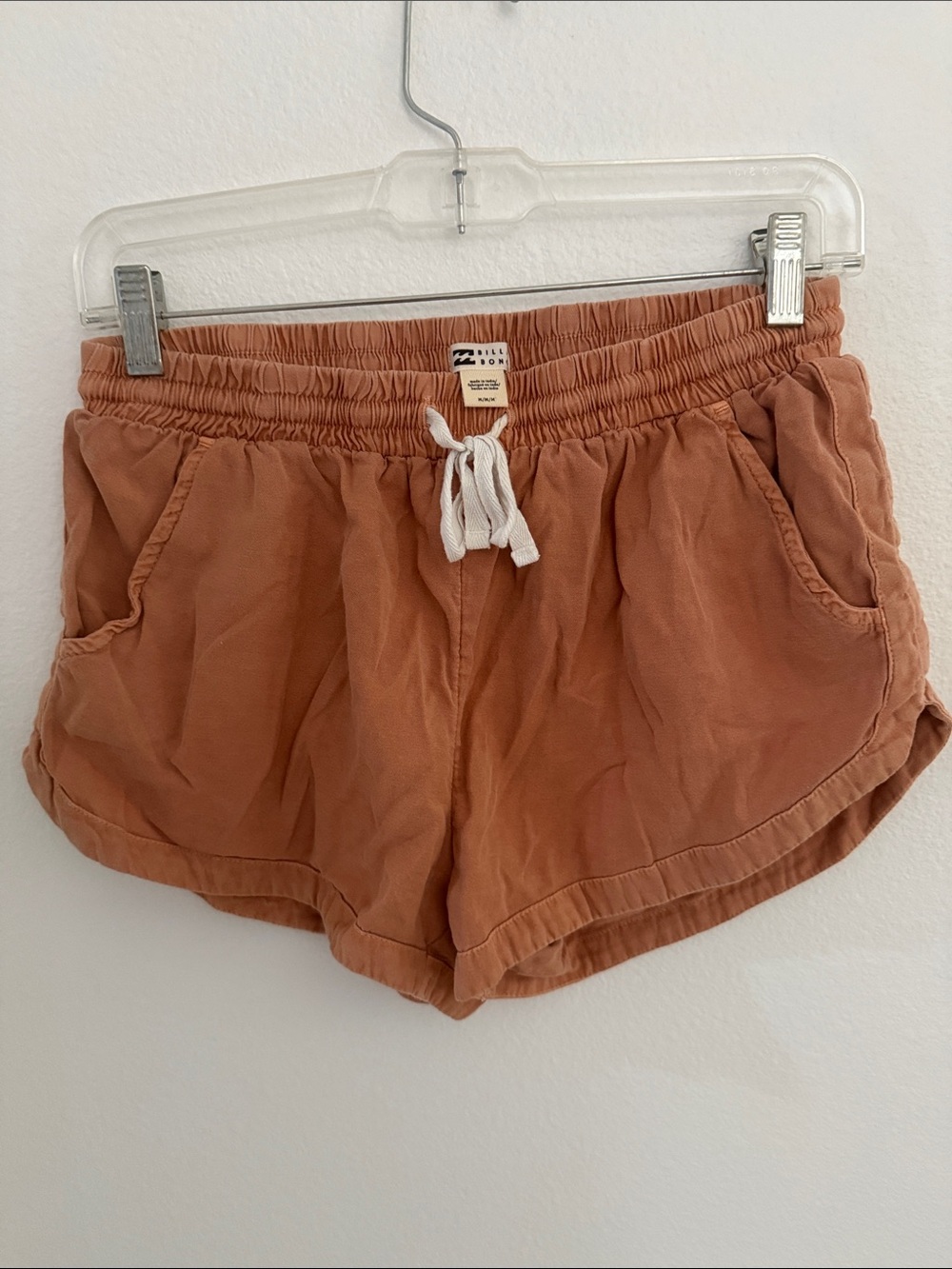 Billabong Women's Rust Orange Drawstring Athletic Shorts